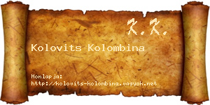 Kolovits Kolombina névjegykártya